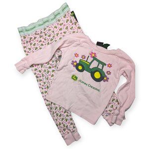 John Deere Girls 2 Piece Pink & Green Sleepwear Size 5/6